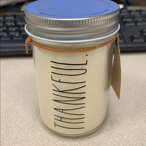 Rae Dunn Thankful scented candle in jar
